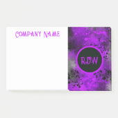 Retro Paint Splatter Effect Paarse & Zwart Post-it® Notes (Voorkant)