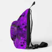 Retro Paint Splatter Effect Paarse & Zwart Sling Bag (Rechts)