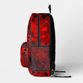 Retro Paint Splatter Effect Rood & Zwart Bedrukte Rugzak (Rechts)