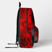 Retro Paint Splatter Effect Rood & Zwart Bedrukte Rugzak (Links)