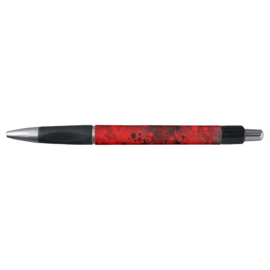 Retro Paint Splatter Effect Rood & Zwart Pen (Voorkant)