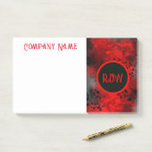 Retro Paint Splatter Effect Rood & Zwart Post-it® Notes (Op bureau)