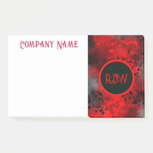 Retro Paint Splatter Effect Rood & Zwart Post-it® Notes (Voorkant)