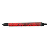 Retro Paint Splatter Effect Rood & Zwart Zwarte Inkt Pen (Voorkant)