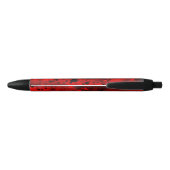 Retro Paint Splatter Effect Rood & Zwart Zwarte Inkt Pen (Achterkant)
