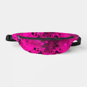 Retro Paint Splatter Effect Roze & Zwart Heuptasje