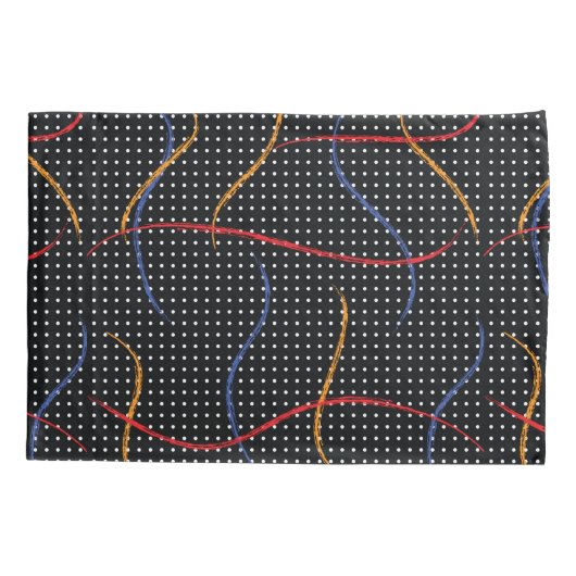 Retro Paint Splatter en Stippen Kussen Hoesje Kussensloop (Achterkant-Links)