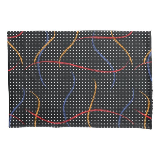 Retro Paint Splatter en Stippen Kussen Hoesje Kussensloop (Voorkant-Links)