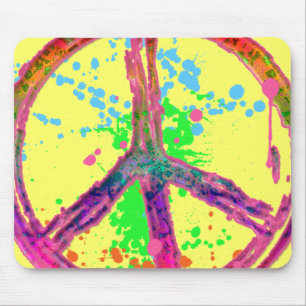 RETRO PAINT SPLATTER PEACE SIGN MUISMAT