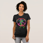 RETRO PAINT SPLATTER PEACE SIGN T-SHIRT (Voorkant volledig)