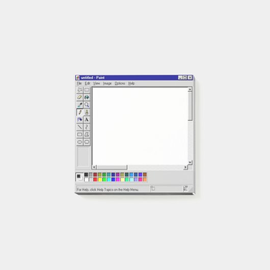 Retro 'Paint Webpage' Sticky Note Pad: Vintage IT  (Voorkant)