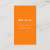 Retro Painted Abstract Crossed Lines Orange Blank Visitekaartje (Achterkant)