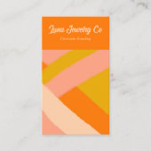 Retro Painted Abstract Crossed Lines Orange Blank Visitekaartje (Voorkant)