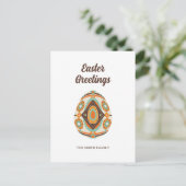 Retro Painted Easter Egg  Feestdagenkaart (Staand voorkant)