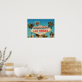 Retro Painting Fabulous Las Vegas Nevada Sign Poster (Keuken)