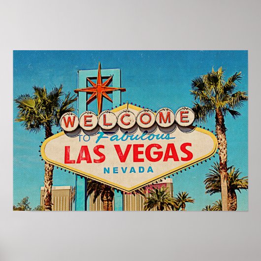Retro Painting Fabulous Las Vegas Nevada Sign Poster (Voorkant)