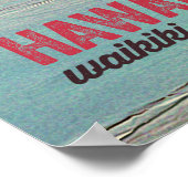 Retro Painting Hawaii Waikiki Beach Poster (Hoek)