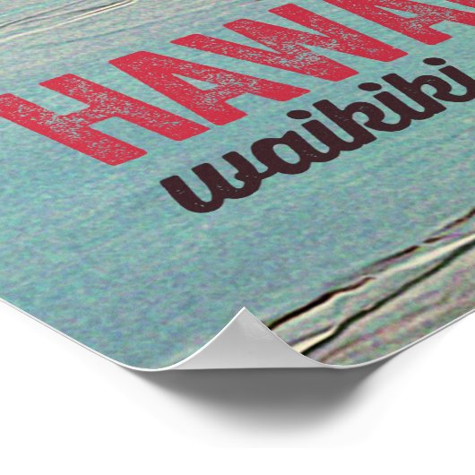 Retro Painting Hawaii Waikiki Beach Poster (Hoek)