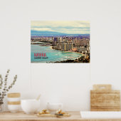 Retro Painting Hawaii Waikiki Beach Poster (Keuken)