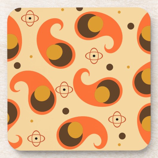 Retro Paisley Bier Onderzetter (Voorkant)