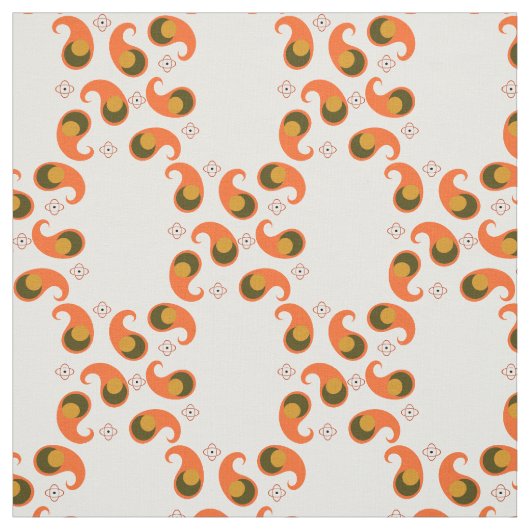 Retro Paisley Fabric Stof (Swatch)