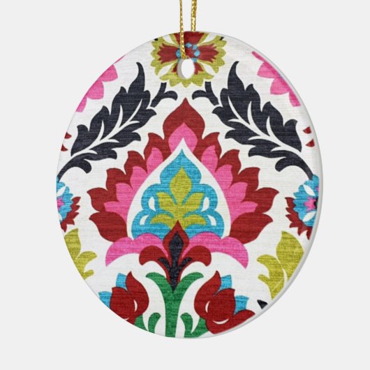 Retro Paisley Floral Keramisch Ornament (Links)