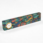 Retro Paisley Golf Plaat Klok Naambordje