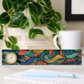 Retro Paisley Golf Plaat Klok Naambordje