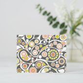 Retro Paisley Pattern Briefkaart (Staand voorkant)