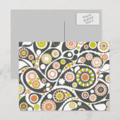 Retro Paisley Pattern Briefkaart (Voorkant / Achterkant)