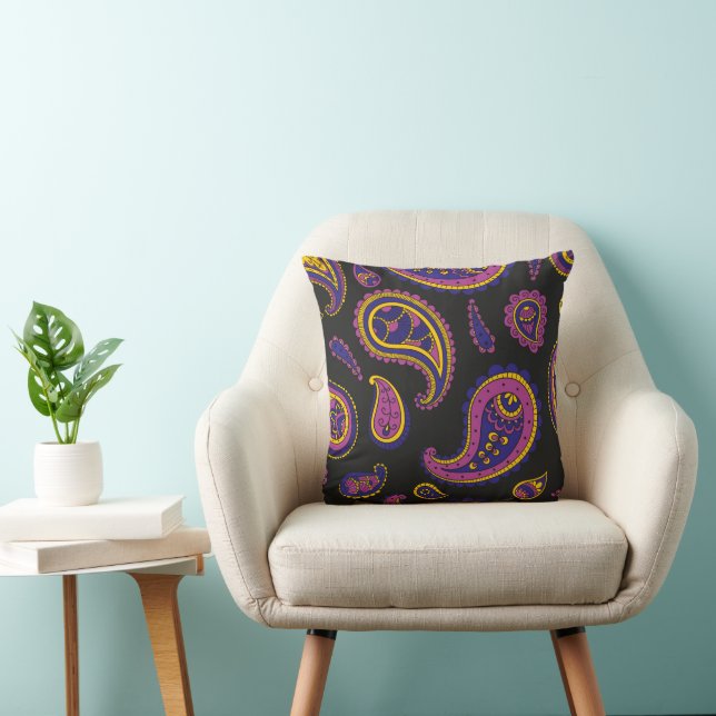 Retro Paisley Pattern Kussen (Stoel)