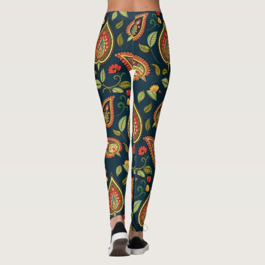 Retro Paisley Pattern Leggings (Achterkant)