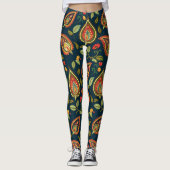 Retro Paisley Pattern Leggings (Voorkant)