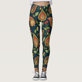 Retro Paisley Pattern Leggings