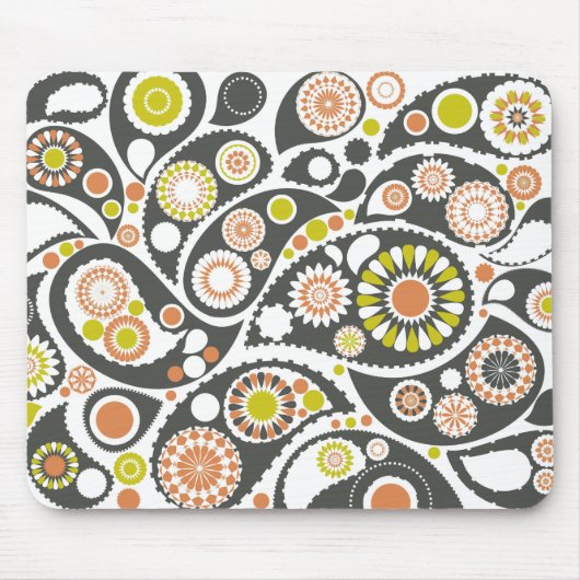 Retro Paisley Pattern Muismat (Voorkant)