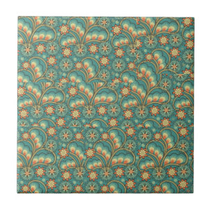 Retro Paisley Tile Tegeltje