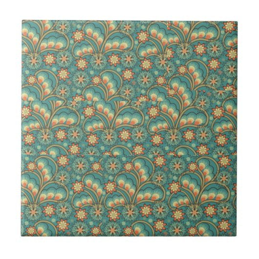 Retro Paisley Tile Tegeltje (Voorkant)