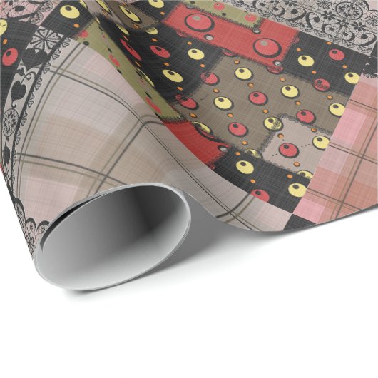 Retro paleis gevarieerd patchwork boho cadeaupapier (Rol Hoek)