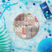 Retro  paleis gevarieerd patchwork boho papieren bordje (Feest)