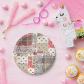 Retro  paleis gevarieerd patchwork boho papieren bordje (Feest)