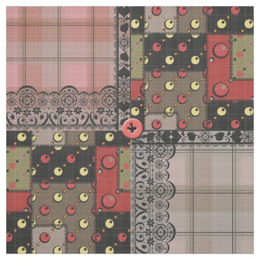Retro  paleis gevarieerd patchwork boho stof (Swatch)