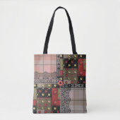 Retro paleis gevarieerd patchwork boho tote bag (Voorkant)