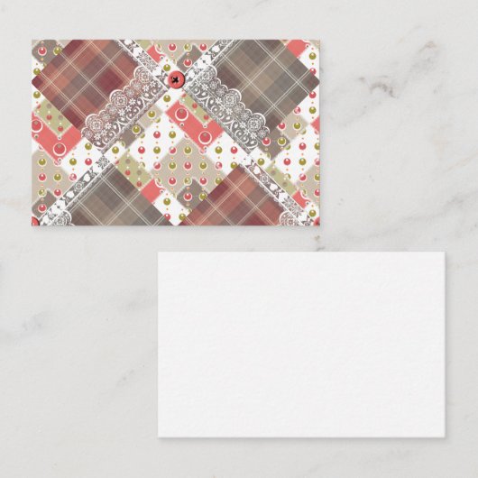 Retro  paleis gevarieerd patchwork boho visitekaartje (Voorkant / Achterkant)