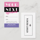 Retro Palet Hot Pink Zwart Uw Logo Afsprakenkaartje (Voorkant / Achterkant)