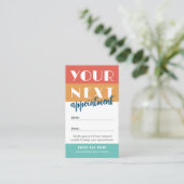 Retro Palette Koraal Sinaasappel Blauwgroen uw Log Afsprakenkaartje (Staand voorkant)