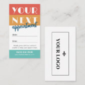 Retro Palette Koraal Sinaasappel Blauwgroen uw Log Afsprakenkaartje (Voorkant / Achterkant)