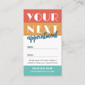 Retro Palette Koraal Sinaasappel Blauwgroen uw Log Afsprakenkaartje (Voorkant)