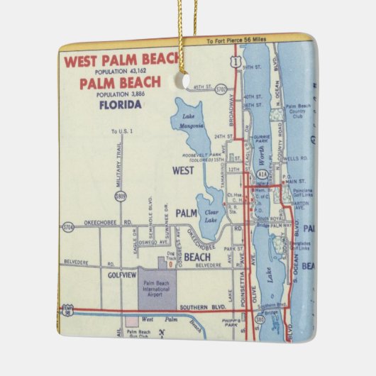 Retro Palm Beach FL Keramisch Ornament (Links)
