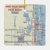 Retro Palm Beach FL Keramisch Ornament (Achterkant)