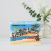 Retro Palm Beach, Florida Reizen Briefkaart (Staand voorkant)
